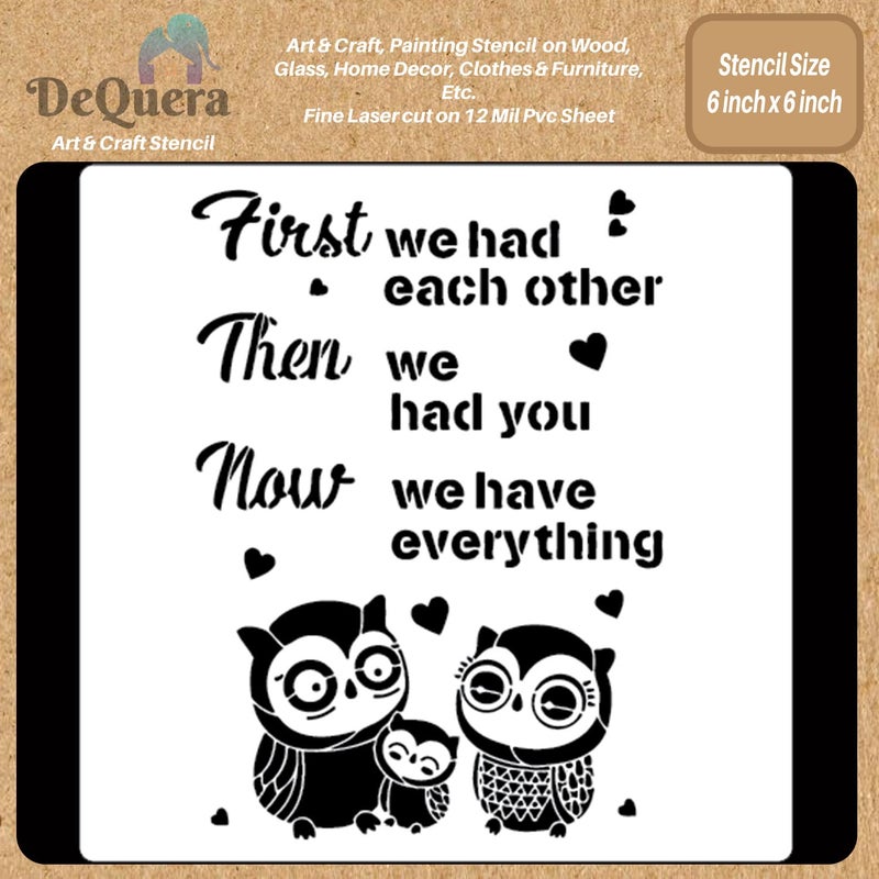 DEQUERA DeQuera Home Quotes Stencils for Painting on Canvas Precious Baby Quotes Stencils for Craft and Art Quotes Stencils for Wall Stencils with Quotes Stencil of Quotes Size 6 x 6 Inch DQL1003