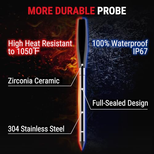 Thermopro TempSpike 600 ft Wireless Meat Thermometer Digital with Ultra-Thinner Probe, Bluetooth Meat Thermometer Wireless with LCD-Enhanced Booster for BBQ Grill Smoker Rotisserie Sous Vide - Image 4