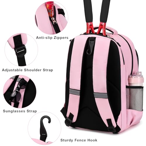ACESAK Tennis Backpack Tennis Bag for Women Men - Tennis Bag Holds 2 Rackets, Badminton Squash, Pickleball Paddles Balls - Image 5