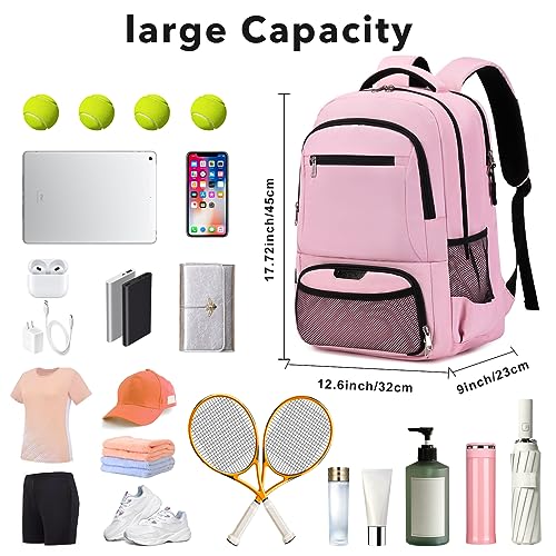 ACESAK Tennis Backpack Tennis Bag for Women Men - Tennis Bag Holds 2 Rackets, Badminton Squash, Pickleball Paddles Balls - Image 2