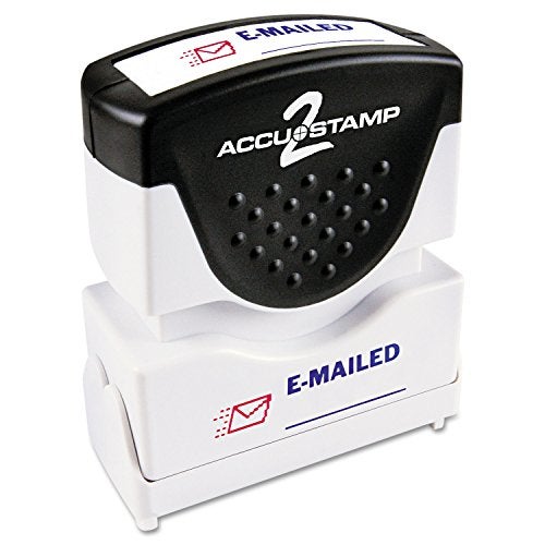 ACCUSTAMP2 035541 Pre-Inked Shutter Stamp, Red/Blue, EMAILED, 1 5/8 x 1/2 - Image 1