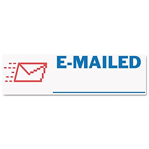 ACCUSTAMP2 035541 Pre-Inked Shutter Stamp, Red/Blue, EMAILED, 1 5/8 x 1/2 - Image 2