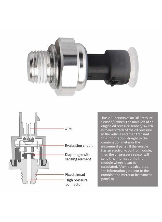 TeileHaus Oil Pressure Sensor Switch Sending Unit 12677836 D1846A 12616646 Compatible with Chevy Silverado Suburban Tahoe GMC Yukon Impala Pontiac G8 12573107,12562230,s4202, ps340, pt1825, PS308 - Image 3