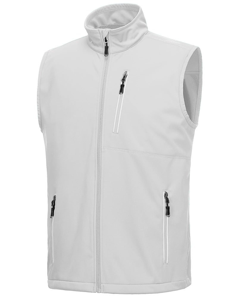 33,000ft Men's Windproof Lightweight Golf Vest Outerwear with Pockets, Softshell Sleeveless Jacket for Running Hiking Sports - Image 1