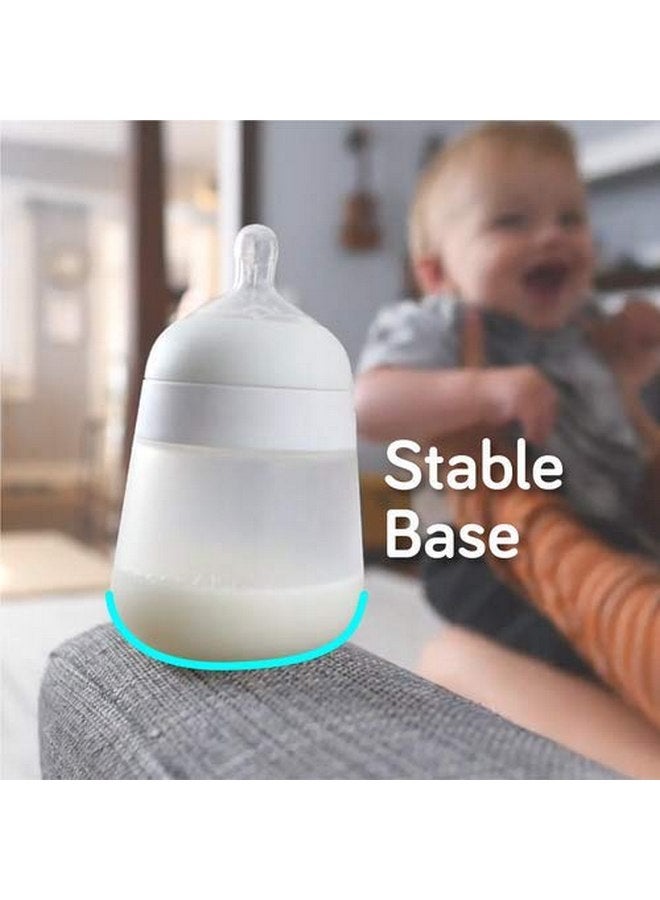 NANOBEBE Nanobébé Flexy Silicone Baby Bottle, Anti-Colic, Natural Feel, Non-Collapsing Nipple, Non-Tip Stable Base, Easy to Clean, 3-Pack, Gray, 9oz - Image 5