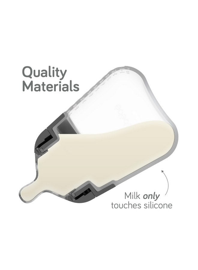 NANOBEBE Nanobébé Flexy Silicone Baby Bottle, Anti-Colic, Natural Feel, Non-Collapsing Nipple, Non-Tip Stable Base, Easy to Clean, 3-Pack, Gray, 9oz - Image 2