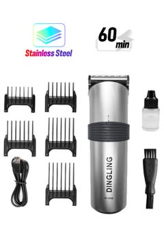 DINGLING Professional Electric Hair Clipper & Men's Shaving Multifunctional Hair Trimmer with Blade RF-609B Silver  - Image 1