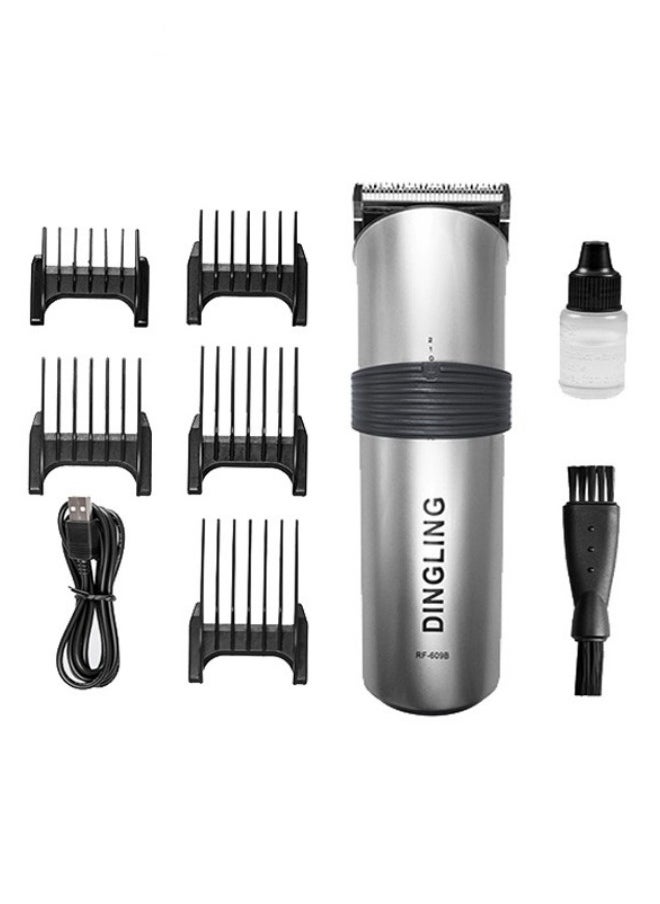 DINGLING Professional Electric Hair Clipper & Men's Shaving Multifunctional Hair Trimmer with Blade RF-609B Silver 