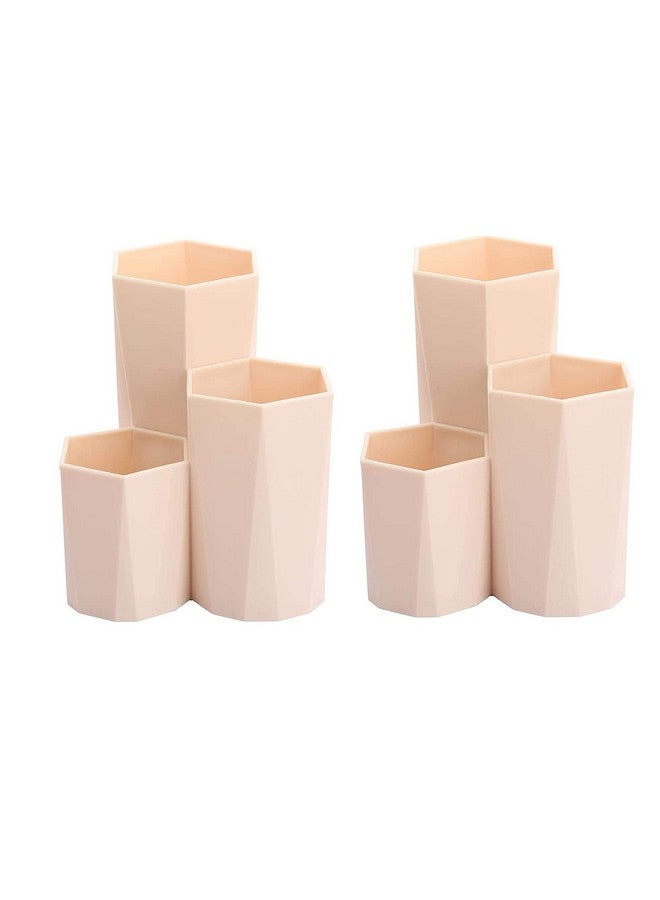 BRAHMANI VILLA Plastic Makeup Brush Holder Organizer 3 Slot Cosmetics Storage Brushes Cup Pencil Holder for Desk, Dresser, Counter top,Desktop Storage Box,Dressing Table Stand (Multi Color) - Image 2