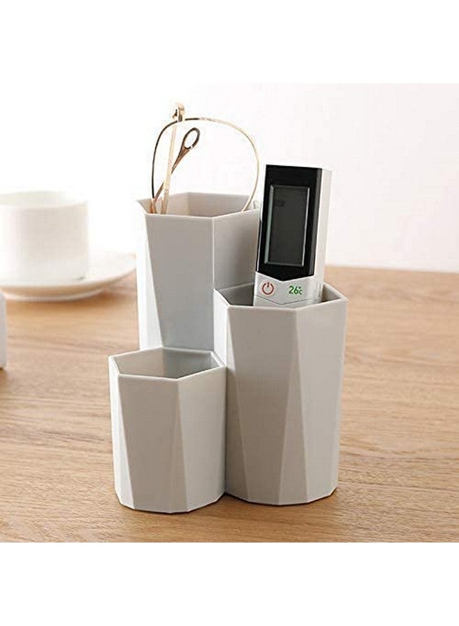 BRAHMANI VILLA Plastic Makeup Brush Holder Organizer 3 Slot Cosmetics Storage Brushes Cup Pencil Holder for Desk, Dresser, Counter top,Desktop Storage Box,Dressing Table Stand (Multi Color) - Image 3