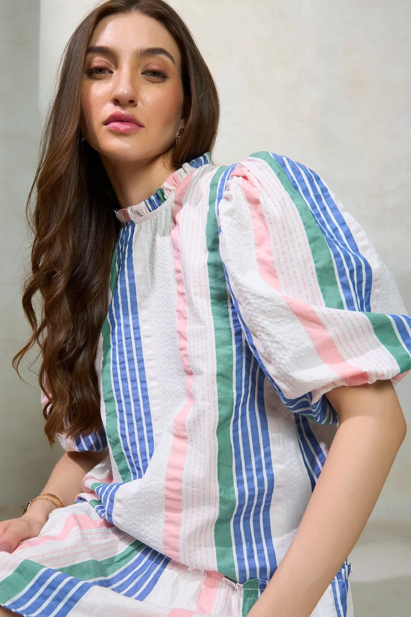 فيرجيو Striped Poplin Dress