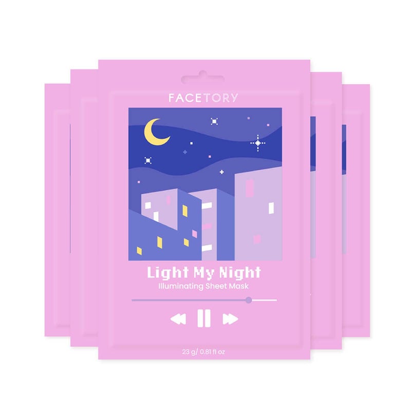 قناع الوجه كيبوتي من فاسيتيوري للرجال - قناع ورقي مضيء مع مستخلص اليوجا للعناية بالبشرة للرجال يضيء ويوحد اللون ويخفف آثار حب الشباب - 5 عبوات