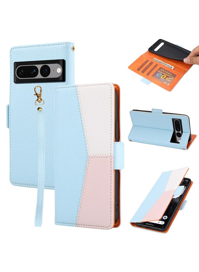 جرين تايجر جراب هاتف من الجلد بتصميم ليتشي متناسق الألوان لهاتف Google Pixel 7 5G - Image 1