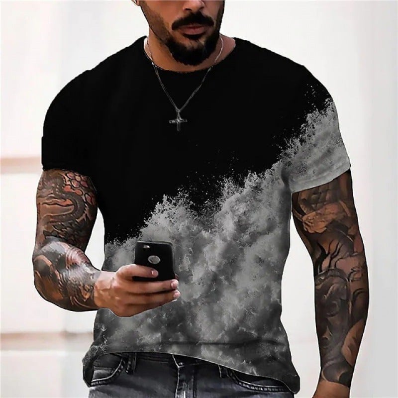 Men'S 3D Digital Printing Daily Round Neck Short Sleeve Street T-Shirt Mixed Batch - Image 5