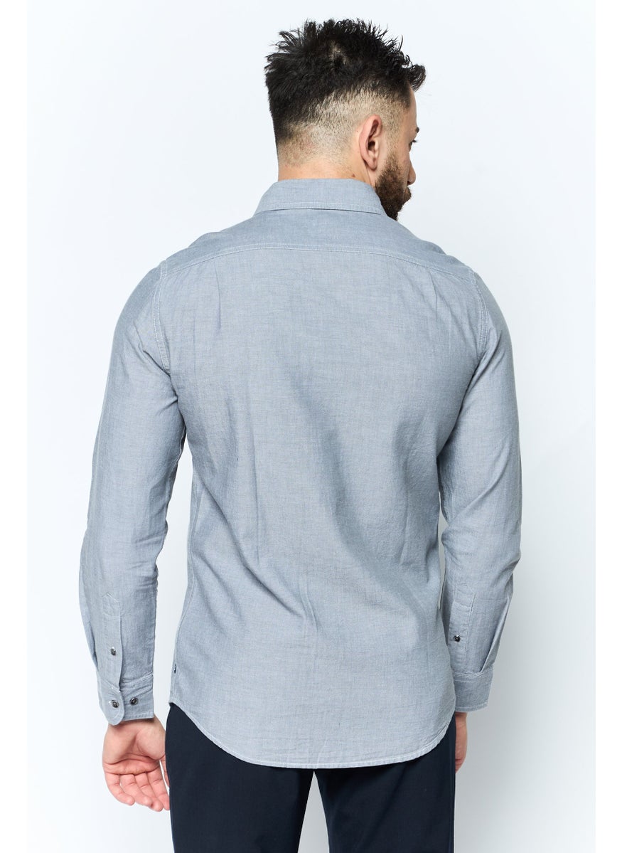 Men Custom Fit Long Sleeve Plain Casual Shirt, Grey - pzsku/ZDC49C304D84199822E65Z/45/_/1737728177/9b620c1d-eac5-4e8d-9878-9dc3b4929ee0