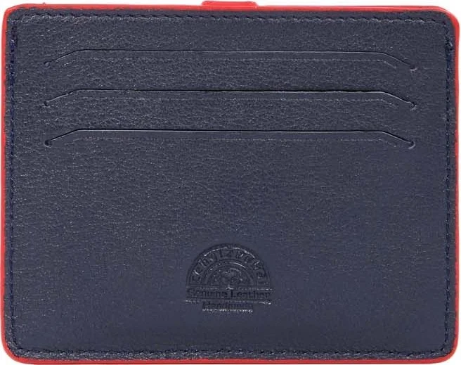 Cengiz Pakel Leather Navy Blue-Red Card Holder