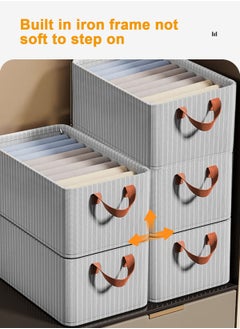 HomarKet 3pcs Wardrobe Clothes Organizer Foldable Closet Storage Organizer for Clothes Jeans Washable Closet Storage Boxes with Carrying Handles Cube Storage Bin for Home Bedroom Office  - Image 1