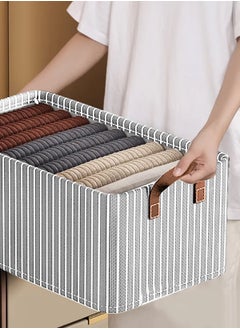 HomarKet 3pcs Wardrobe Clothes Organizer Foldable Closet Storage Organizer for Clothes Jeans Washable Closet Storage Boxes with Carrying Handles Cube Storage Bin for Home Bedroom Office  - Image 3