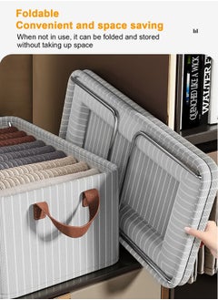 HomarKet 3pcs Wardrobe Clothes Organizer Foldable Closet Storage Organizer for Clothes Jeans Washable Closet Storage Boxes with Carrying Handles Cube Storage Bin for Home Bedroom Office  - Image 4
