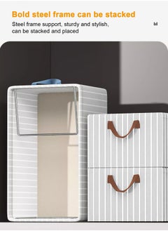 HomarKet 3pcs Wardrobe Clothes Organizer Foldable Closet Storage Organizer for Clothes Jeans Washable Closet Storage Boxes with Carrying Handles Cube Storage Bin for Home Bedroom Office  - Image 5