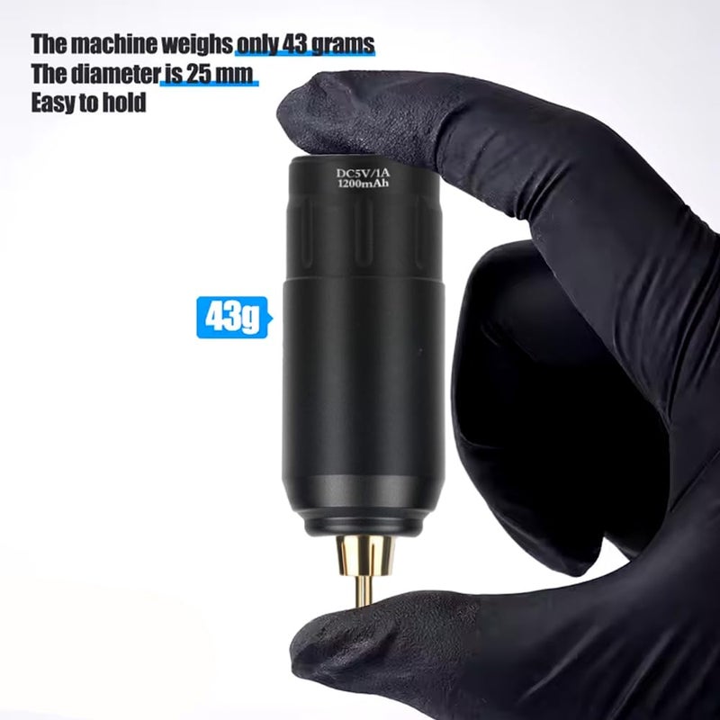 Tattoo Gizmo آلة وشم تاتو جيزمو ستاتور مع بطارية 1300 مللي أمبير مزودة بمصدر طاقة لاسلكي RCA مجموعة مسدسات دوارة لجهاز القلم مع شاشة LCD - Image 5