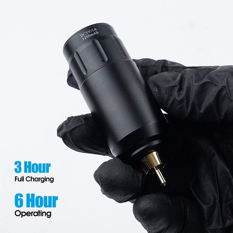 Tattoo Gizmo آلة وشم تاتو جيزمو ستاتور مع بطارية 1300 مللي أمبير مزودة بمصدر طاقة لاسلكي RCA مجموعة مسدسات دوارة لجهاز القلم مع شاشة LCD - Image 3