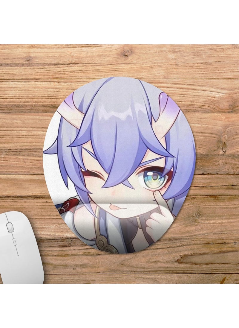 Pixxa - Bailu - Honkai: Star Rail Wrist Support Mousepad Model - 4 Oval - Image 1