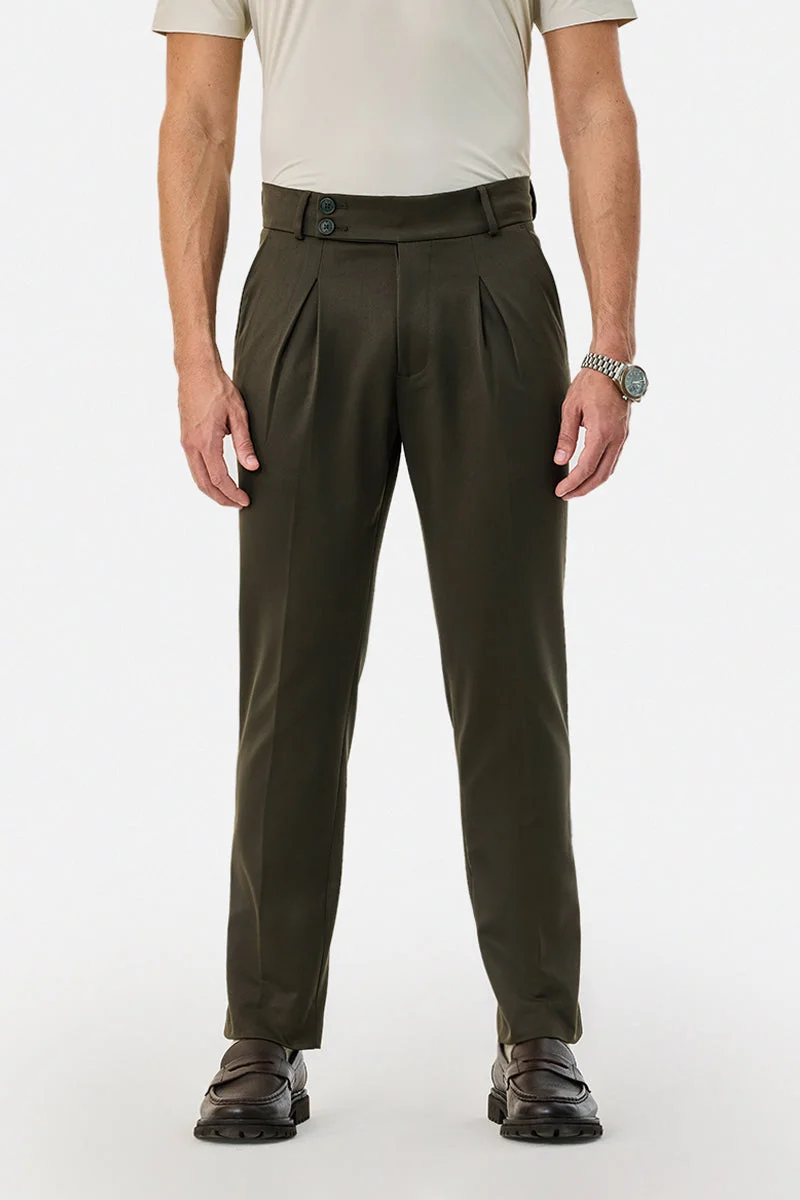 SNITCH بنطلون زيتوني بقصة مريحة