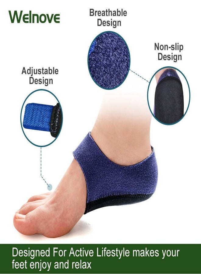 Welnove 2PCS Heel Protectors, Heel Sleeves Pads, Heel Pads Cushion, Heel Support for Relieving Heel Pain from Plantar Fasciitis - Heel Spur -Tendinitis- Cracked Heels - Image 5