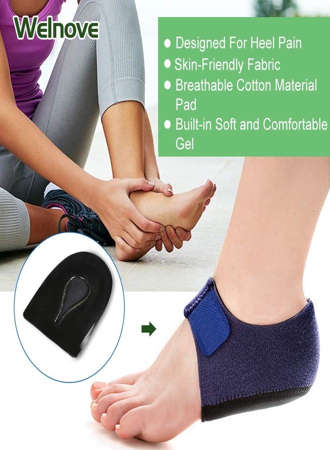 Welnove 2PCS Heel Protectors, Heel Sleeves Pads, Heel Pads Cushion, Heel Support for Relieving Heel Pain from Plantar Fasciitis - Heel Spur -Tendinitis- Cracked Heels - Image 4