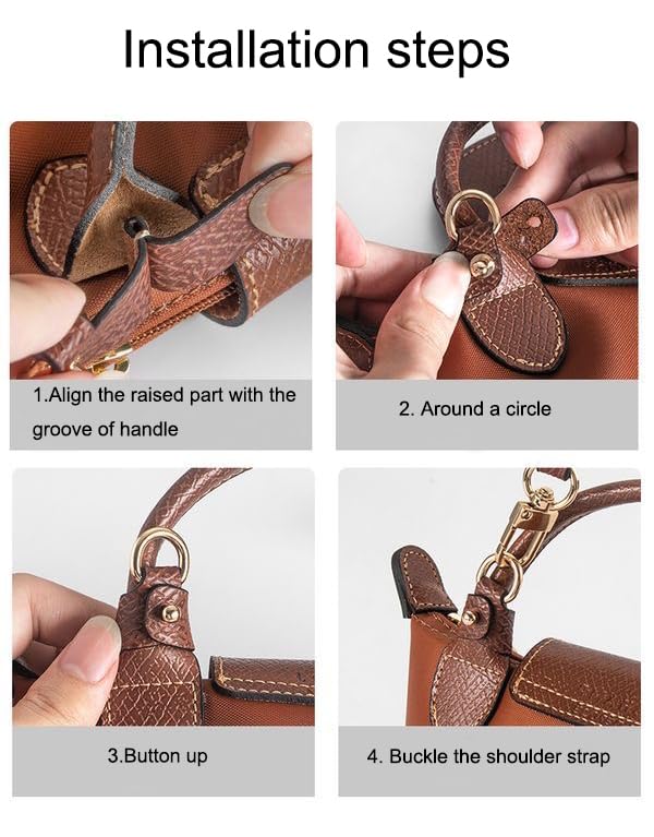 YESIKIMI Single Handle Conversion Set Compatible with Longchamp Mini Pouch Real Leather Free Punching - Image 2