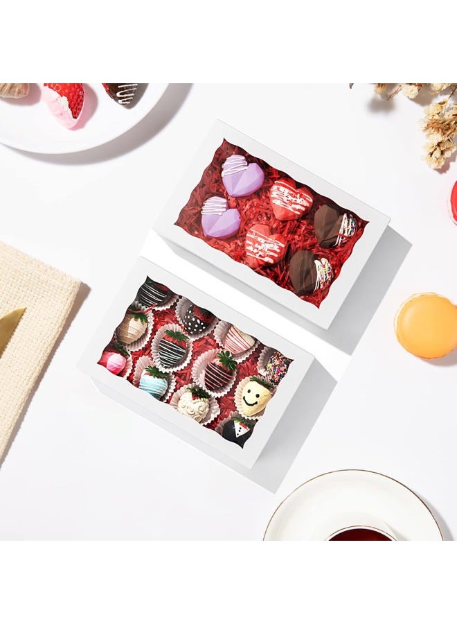 SLShePack 24 PCS 9 ½" x 6" x 2" Cookies Bakery Boxes with Window Cakesicle Chocolate Bomb Boxes Macaron Boxes for 12,Clear Chocolate Covered Strawberries Boxes Pretzel Rods Boxes - Image 4