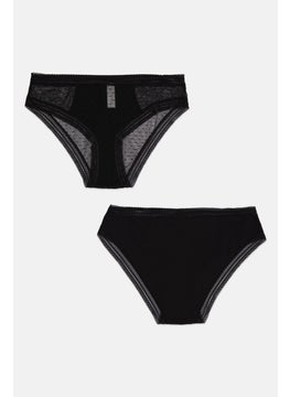 DIM Women 2 Pack Textured Panties, Black  - Image 2