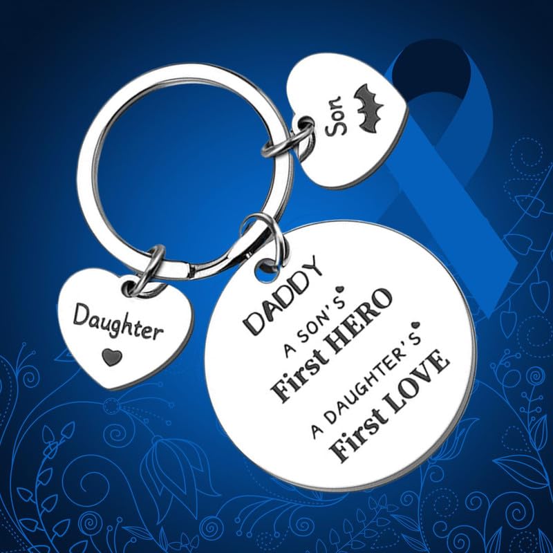 M Men Style Best Dad Ever in The World Keychain Father's Day Gift Son Daughter to Daddy Hero Keyring Christmas Birthday - Image 3