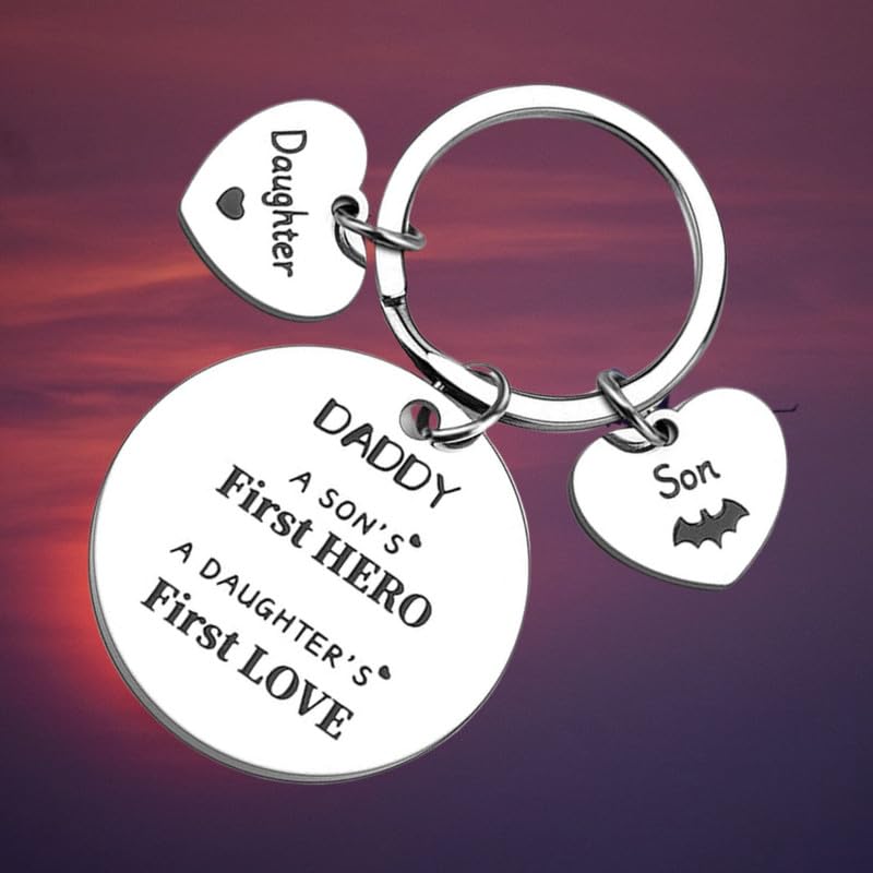 M Men Style Best Dad Ever in The World Keychain Father's Day Gift Son Daughter to Daddy Hero Keyring Christmas Birthday - Image 4
