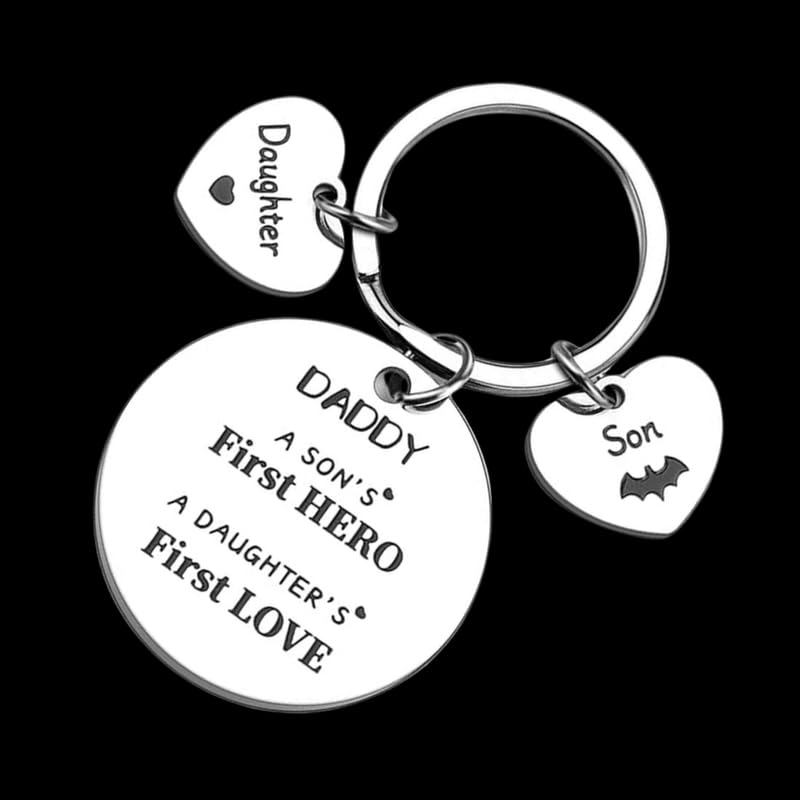 M Men Style Best Dad Ever in The World Keychain Father's Day Gift Son Daughter to Daddy Hero Keyring Christmas Birthday - Image 2
