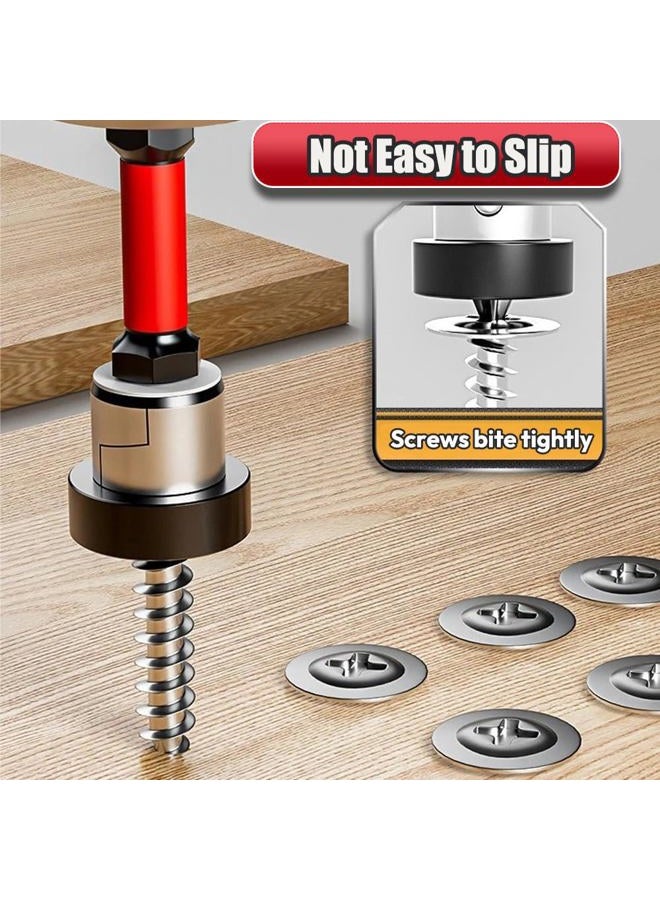 Saipe 5pcs Drywall Screw Setter, Magnetic Positioning Screwdriver Bits PH2 Bits, 1/4" Hex Shank Drywall Screw Bit, Plasterboard Screws Locating Batch Head Drilling Tools, 50mm - Image 3