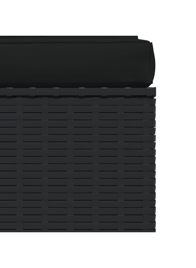 vidaxl 4 Piece Garden Lounge Set with Cushions Black Poly Rattan 317529 - Image 3