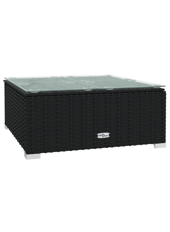 vidaxl 4 Piece Garden Lounge Set with Cushions Black Poly Rattan 317529 - Image 5