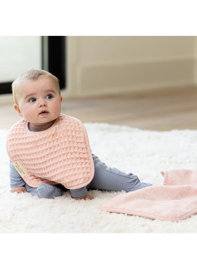 Bella Tunno Baby Bibs and Burp Cloths Set - Reversible Drool Bibs and Soft Absorbent Newborn Burp Cloths, Oeko-TEX Certified (Blush) - Image 2