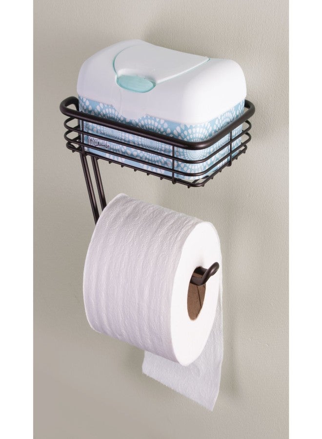 InterDesign iDesign Classico Metal Wall Mount Toilet Paper Tissue Holder, Roll Reserve with Shelf for Kids', Guest, Master, Office Bathroom, 7.25" x 5.25" x 5.25", Bronze,69151 - Image 3