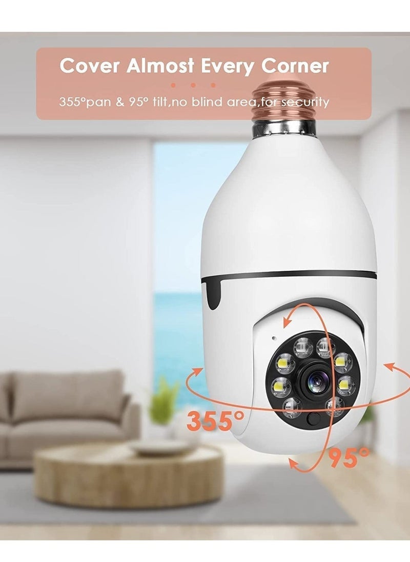 ELTRAZONE - 360 Degree Security Cameras Wireless Outdoor, 2.4GHz & 5G WiFi Light Bulb Camera, 1080p Wireless Cameras for Home Security, Indoor Security Camera System, Motion Detection, Two-Way Audio - Image 1