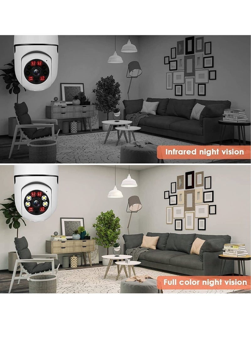 ELTRAZONE - 360 Degree Security Cameras Wireless Outdoor, 2.4GHz & 5G WiFi Light Bulb Camera, 1080p Wireless Cameras for Home Security, Indoor Security Camera System, Motion Detection, Two-Way Audio - Image 1