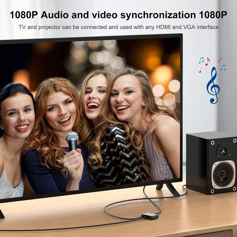 SANCY SANCY VGA to HDMI Adapter, Dual Display 1080P VGA Splitter Converter with Charging Cable and 3.5mm Audio Cable for Computer, Desktop, Laptop, PC, Monitor, Projector and More - Image 4