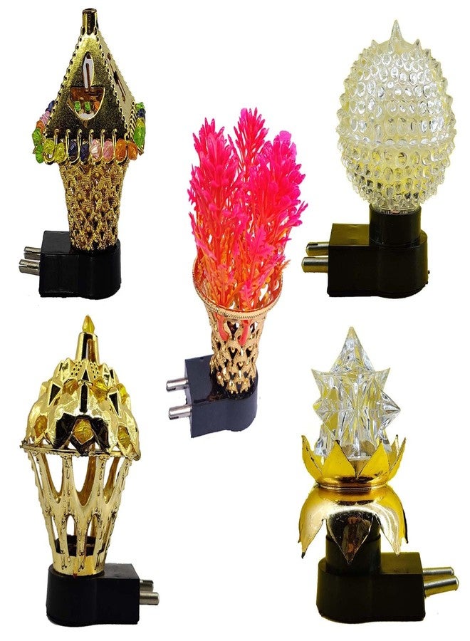 SAI PRASEEDA مصابيح ليلية LED من ساي براسيدا، سهلة التركيب والتشغيل، عبوة من 5 مصابيح، مصابيح ليلية مزخرفة لغرفة النوم، ديكور منزلي، غرفة أطفال، غرفة معيشة، متعددة الألوان RKSMR7 - Image 1