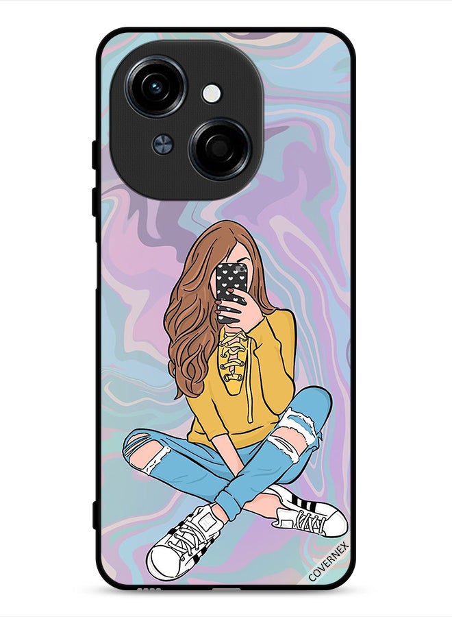 Covernex Tecno Spark Go 1S 4G Protective Case Cover Girl Taking Photo - Image 1