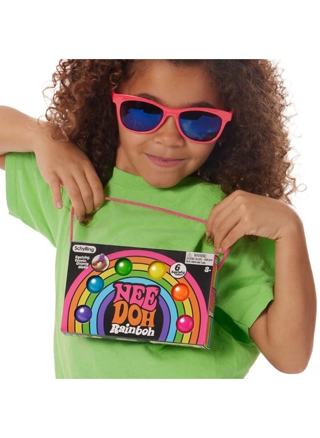 Schylling Schylling NeeDoh Rainboh Teenie - Sensory Fidget Toy - 6 Mini Groovy Globs - Ages 3 to Adult  - Image 5