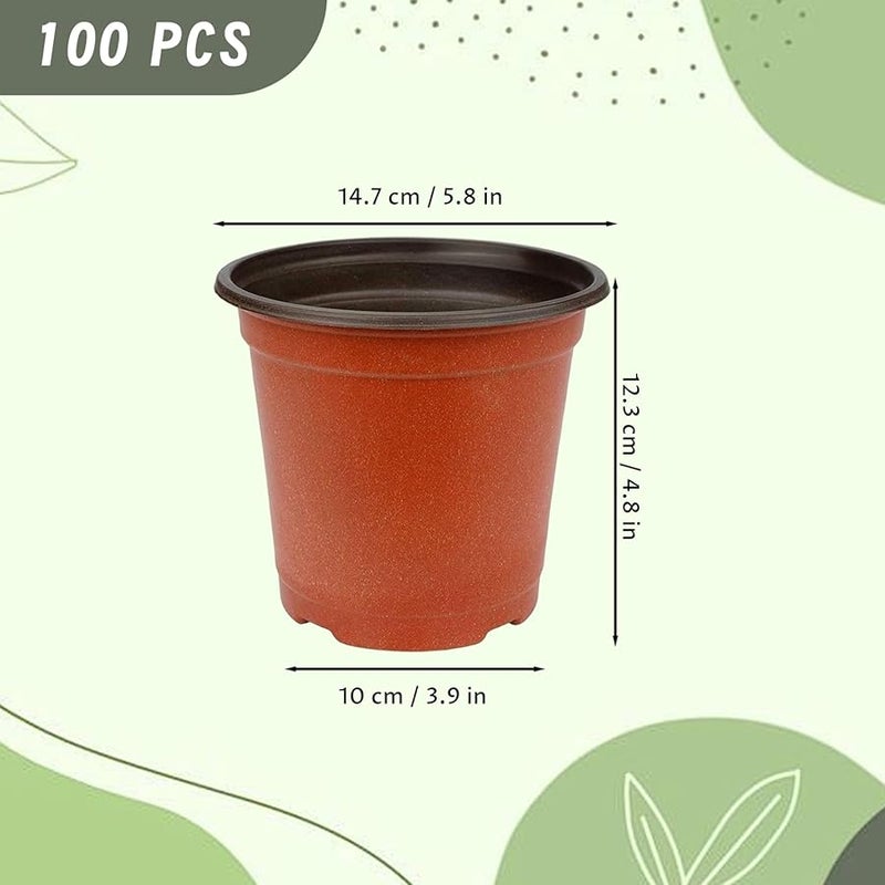 100PCS 5 3 Inch Thickened Plastic Nursery Pots With Drainage For Indoor Outdoor Plants - Image 3