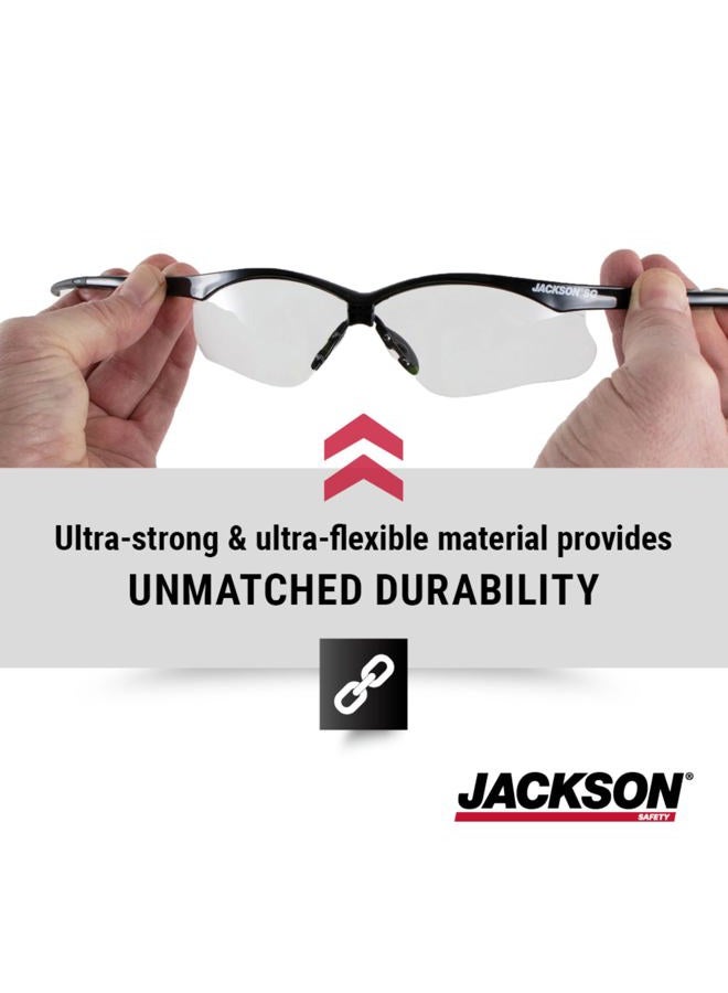 Jackson Safety 50000 SG Glasses Anti-Scratch Clear Lenses with Black Frame (Pack of 12 Pairs) Black 50001 12 - Image 4
