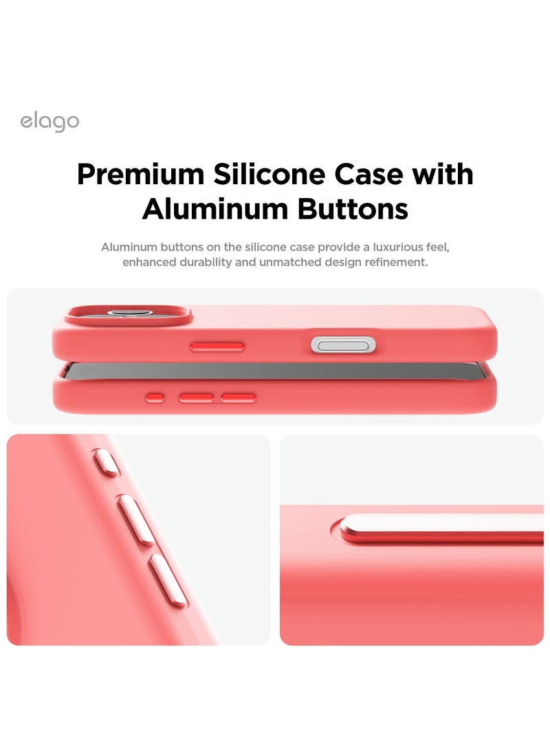 Elago Magnetic Liquid Silicone for iPhone 16 Pro MAX Case Cover Compatible with MagSafe Shockproof - Pink - Image 4